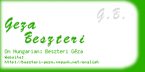 geza beszteri business card